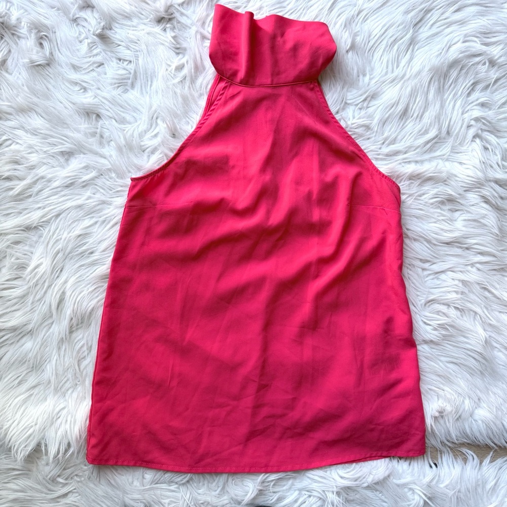 Y2K Vintage Banana Republic High Neck Halter Top Colorful Bright Red Orange XS